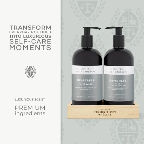 Vista 4 de Pecksniffs Moisturizing Hand Wash and Hand & Body Caddy Lotion Set - Aroma:Therapy De-Stress, 500 ml/16.9 fl oz