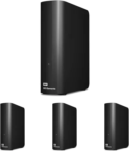 Vista 4 de Western Digital WD Elements - Disco duro externo de escritorio de 26 TB, disco duro externo USB 3.0 para almacenamiento Plug-and-Play