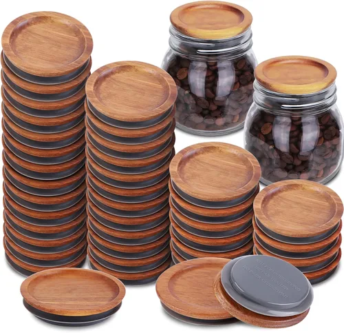 Vista 11 de 6 paquetes de tapas para tarros de masón boca regular y 6 paquetes de tapas para tarros de masón boca ancha, tapas de almacenamiento de albañil