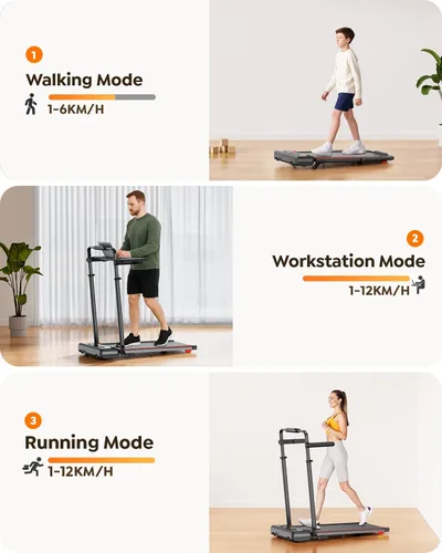 Vista 2 de Acezoe 3 in 1 Under Desk Treadmill with Incline, Walking Pad with Removable Desk Workstation, Adjustable Height for Different Need, 300lbs Capacity