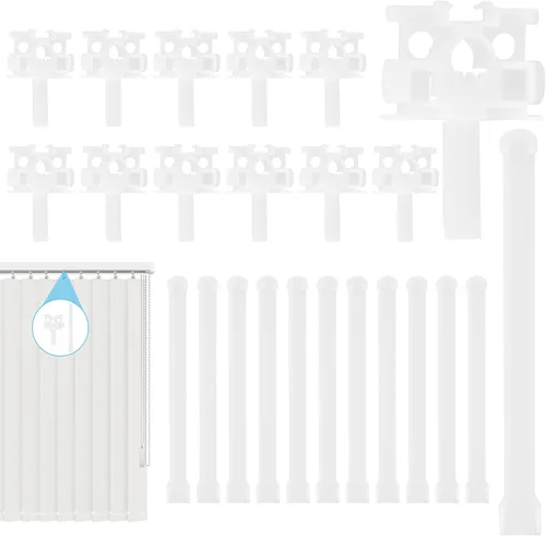 Vista 2 de 24 piezas de soporte de reparación vertical de persianas verticales con vástago, kit de reparación universal de persianas verticales duraderas