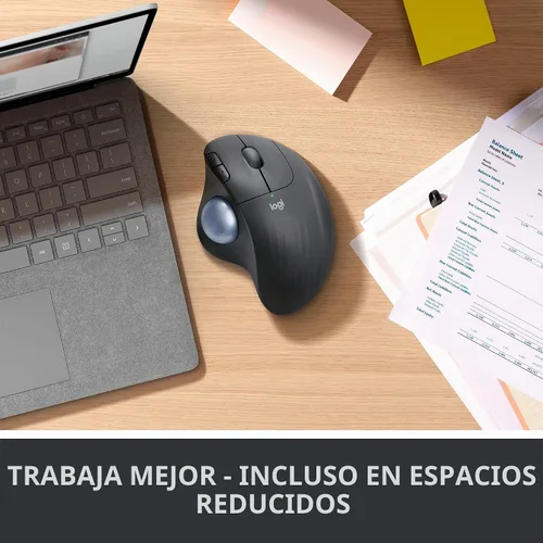 Vista 2 de Logitech Ergo M575 - Mouse inalámbrico de trackball, fácil control del pulgar, seguimiento preciso y suave, diseño ergonómico cómodo, Windows/Mac