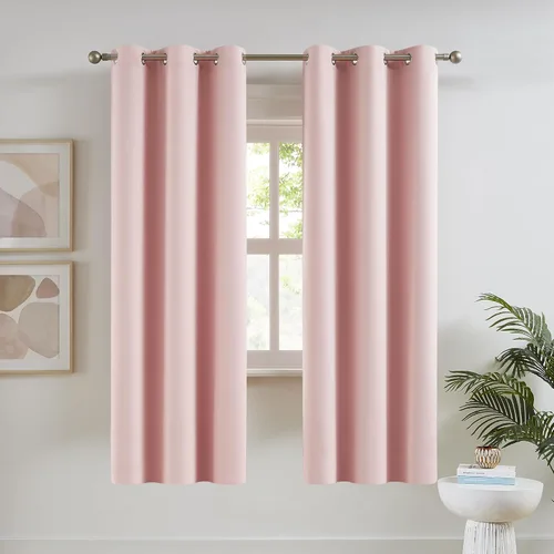 DUALIFE Cortinas rosas para dormitorio de 72 pulgadas de largo, cortinas de oscurecimiento de habitación para decoración de habitación de niñas,