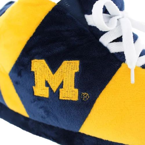 Vista 8 de Comfy Feet Everything Comfy CFNCAA01 - Pantuflas de deporte originales de Michigan Wolverines, talla XL, talla 10.5-12.5 de mujer 9.5-11.5