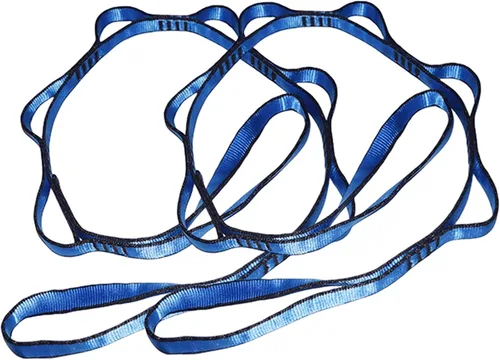 Vista 9 de 2 correas de escalada fuertes de 22 KN con cadena de margaritas de nailon, correa ajustable, longitud 110/150/70.9 in cinturón de yoga