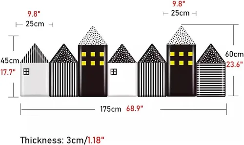 Vista 3 de Paneles de pared 3D, cabecero de empalme de dibujos animados, 7 unidades, autoadhesivo, anti-colisión, acolchado de pared, para habitaciones de Negro
