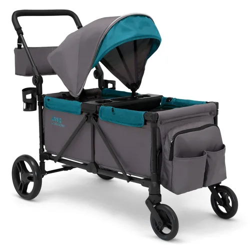 Cochecito estilo carrito todoterreno Jeep Sport de Delta Children - Incluye toldo, organizador para padres, manillar ajustable, bandeja para
