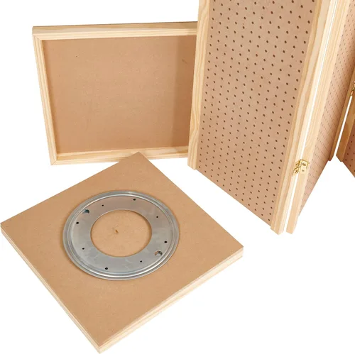 Vista 2 de SSWBasics Torre de exhibición giratoria de 5 pies de alto con base y parte superior, joyería de cuatro lados