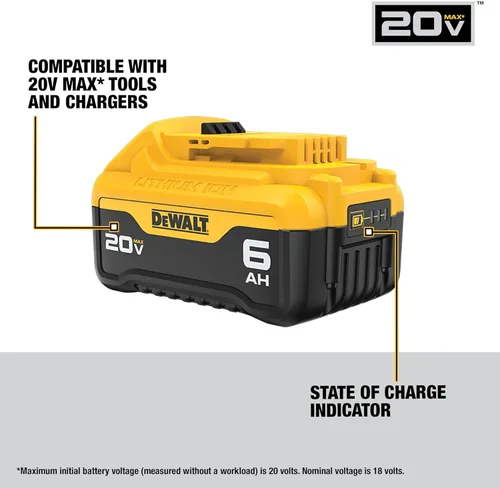 Vista 4 de DeWalt DCB206-2 20V máx 6.0Ah batería de ion de litio, 2