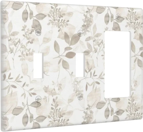 Vista 186 de Placa de Interruptor de Luz de Palanca Única Abstracta en Negro, Blanco y Gris, Cubierta de Tomacorriente, Placa de Pared Decorativa de Un