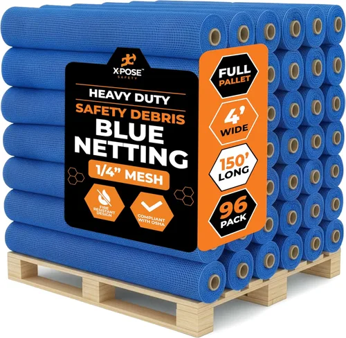 Vista 10 de Xpose Safety Red de seguridad para construcción de Xpose Safety - Rollo de material temporal de 150 pies, malla de 1/4" para cerca de andamio