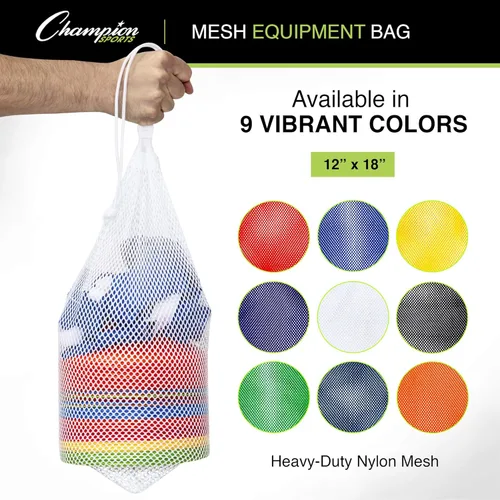 Vista 4 de Champion Sports Equipment Bag, Mesh, 12" X 18