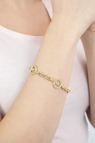 Vista 3 de Michael Kors Pulsera de cadena de acero inoxidable para mujer con detalles de cristal Acero inoxidable