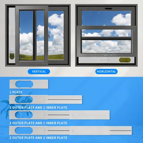 Vista 3 de Kit de ventilación de aire acondicionado portátil con manguera de 59 pulgadas de longitud, kit de ventana de CA portátil ajustable para ventana