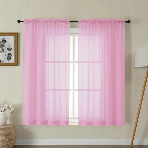 Vista 141 de Gwine Cortinas traslúcidas doradas de 96 pulgadas de largo, 2 paneles para Dorado