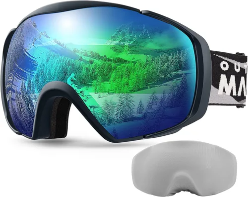 Vista 19 de OutdoorMaster Gafas de esquí con cubierta, gafas de nieve para snowboard OTG antivaho