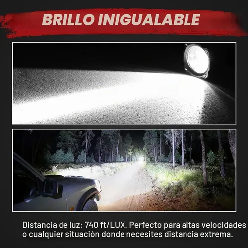 Vista 4 de Luces LED redondas de 3 pulgadas de 50 W, luces de conducción de motocicleta ámbar, luces LED ámbar, luces antiniebla redondas, 2
