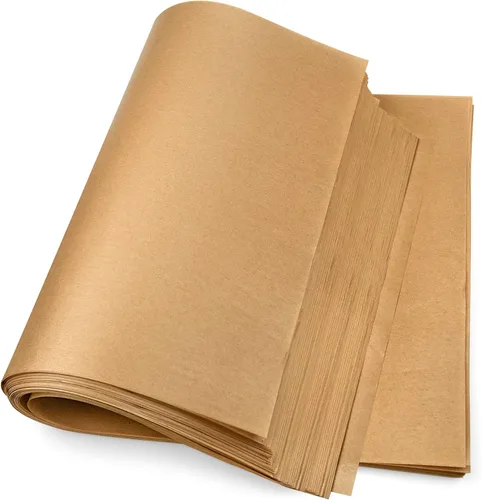 DISSKNIC 200 piezas de papel pergamino sin blanquear para forros de freidora de aire, papel pergamino precortado de 9 x 13 pulgadas para hornear