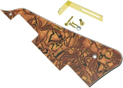 Vista 64 de KAISH Golpeador de guitarra Abalone Pearl LP con soporte negro para Epiphone Les Paul