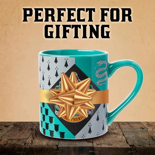 Vista 6 de Silver Buffalo Harry Potter Hogwarts Slytherin House Crest - Taza de cerámica, 14 onzas