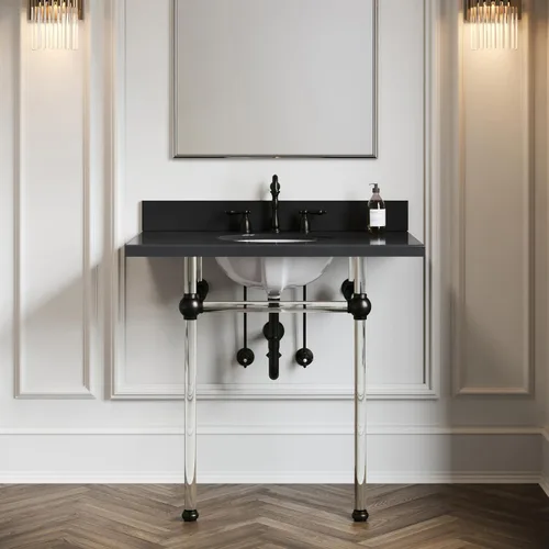 Vista 4 de Kingston Brass KB1975AL Heritage - Grifo de lavabo generalizado con mango de palanca de metal, bronce aceitado, centro ajustable de 8 pulgadas Oil