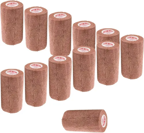 Vista 31 de Cinta adhesiva para veterinarios (negro) (paquete de 2) (4 pulgadas x 15 pies), autoadhesiva, adherente, cohesiva, flexible, autoadhesiva, rollo