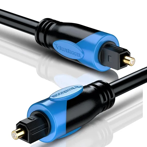 Vista 12 de BlueRigger Toslink - Cable de audio óptico digital - 1.5 pies - (cable de fibra óptica, chapado en oro de 24 K) S/PDIF Cable óptico de audio digital