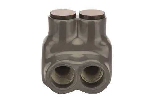 Vista 3 de Polaris - Conector aislado gris para conductor de cobre flexible de filamento fino, rango de cables 1-10 AWG y 2-10 AWG, 2 puertos, hexagonal