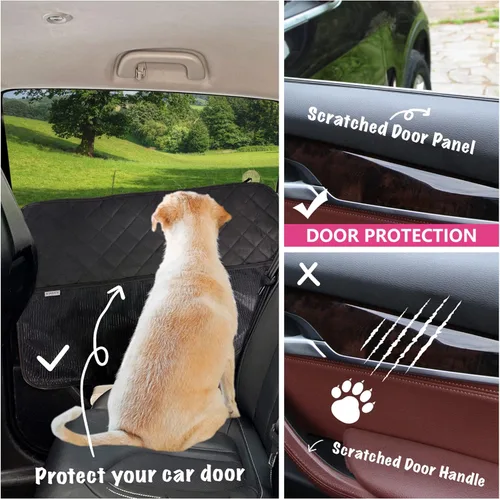 Vista 2 de 2 protectores de puerta de automóvil para perros y mascotas, impermeables, a prueba de arañazos, antideslizantes, duraderos, protectores de puerta