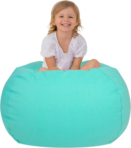 Vista 12 de Aubliss - Silla de almacenamiento para peluches en forma de puf (Estrella Aqua, Mediana (32"))