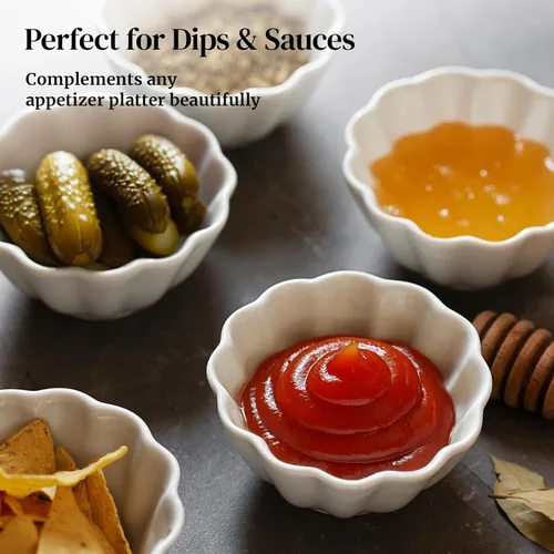 Vista 7 de DOWAN Ramekins - Ramekins de 4 onzas, moldes de crema brulee, aptos para horno, para hornear, platos de soufflé, tazas de natillas, pequeños cuencos