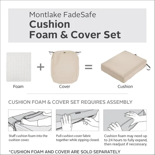 Vista 3 de Classic Accessories Montlake - Funda de cojín para patio, Beige antiguo