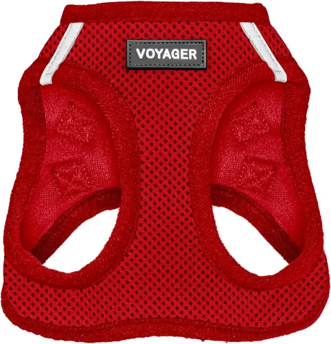 Vista 27 de Best Pet Supplies - Arnés de malla para todo tipo de clima, reflectante, antitirones, para perros y gatos pequeños y medianos, con velcro, hebilla