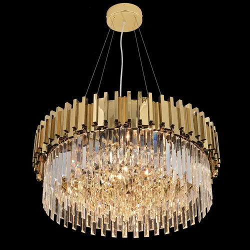 Vista 10 de Lámpara de araña de cristal moderna, luces colgantes cromadas, lámparas de techo con pantalla de acero inoxidable, para isla, comedor, sala de Cromo