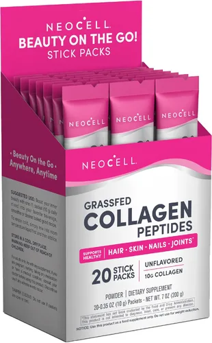 Vista 10 de NeoCell Polvo de péptidos de colágeno marino 7 onzas Suplemento sin sabor con vitamina C y MSM Plus ácido hialurónico Mezcla de belleza
