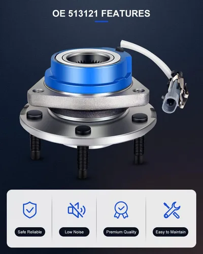 Vista 3 de ECCPP 513121 Cubo de Cojinete de Rueda Delantera Conjunto de Cubo y Cojinete de Rueda Delantera/Trasera 5 Pernos con ABS para Buick Cadillac Chevy