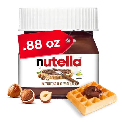 Nutella Mini frascos para untar de avellana, 64 mini tarros, suministros para hornear, ideales para restaurantes y panaderías, 56.32 onzas en total