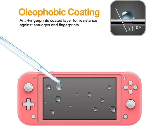 Vista 5 de Supershieldz Protector de pantalla de vidrio templado diseñado para Nintendo (Switch Lite), antiarañazos, sin burbujas