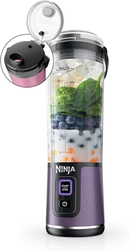 Vista 19 de Ninja BC155PS Blast - Licuadora portátil de dos unidades, inalámbrica, recipiente de 18 onzas, licuadora personal para batidos y smoothies, sin BPA