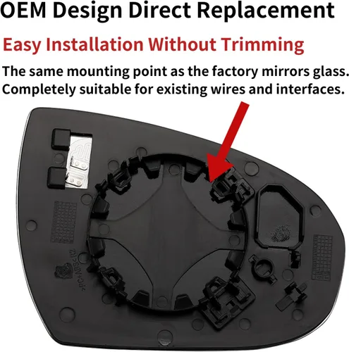 Vista 3 de Espejo lateral del conductor de repuesto para Hyundai Tucson 2016 2017 2018 2019 – Espejo lateral izquierdo, espejo retrovisor de vidrio
