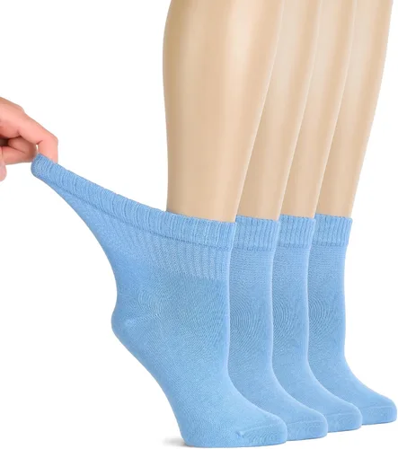 Vista 42 de Hugh Ugoli - Calcetines diabéticos para mujer de Rayón derivado de bambú, suaves, de tobillo, delgados, anchos, sueltos, parte superior sin uniones