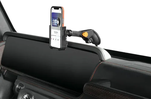 Vista 8 de WeatherTech WindshieldFone con extensión - Soporte universal para teléfono de automóvil montado en el parabrisas - Perillas de plástico negro