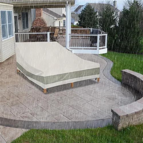 Vista 6 de Funda doble para tumbona impermeable, resistente de 82 pulgadas, doble ancho, para patio, sillón, color beige