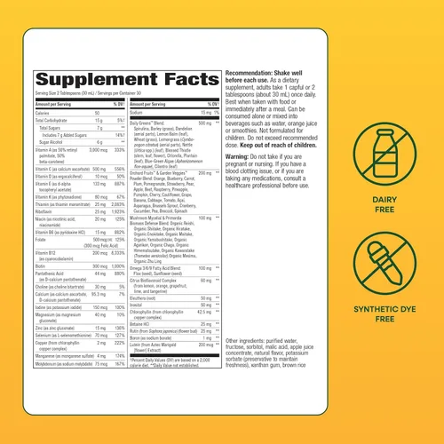 Vista 5 de Nature's Way Alive! Max Potency Complete Liquid Multivitamin for Women and Men with Antioxidant Beta Carotene, Vitamins C & E and Food-Based Blends