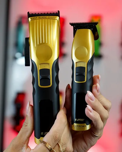 Vista 6 de Supreme Trimmer Combo de recortadora de barba y cortadora de pelo 2 en 1 2Spee Cuchillas extraíbles, 2 velocidades, pantalla LCD Herramientas