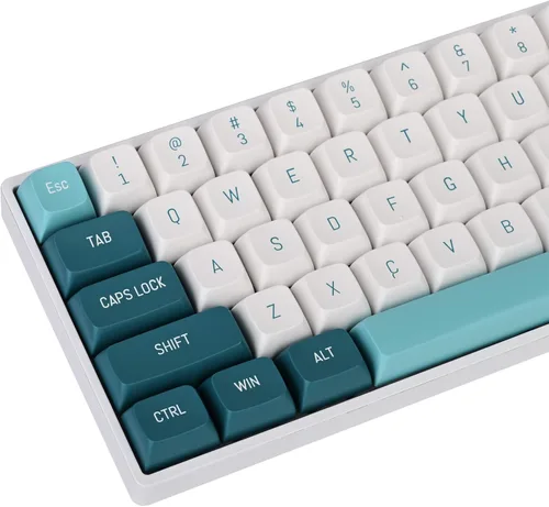 Vista 25 de Guffercty kred 61 teclas PBT 60% teclas retroiluminadas con perfil OEM, diseño 60%, layout US para teclado mecánico 60% (61 gris negro)