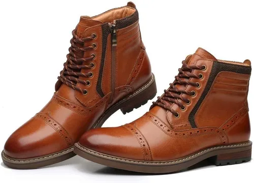 Vista 2 de Botas Chelsea para hombre, elegantes y cómodas, de cuero, con cremallera