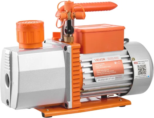 Vista 9 de VEVOR Juego de bomba de vacío y medidor de CA, 7 CFM 3/4 HP, bomba de vacío HVAC de paletas rotativas de dos etapas, kit de manómetro de colector