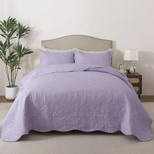 Vista 23 de HoneiLife Juego de colcha de tamaño Queen de 3 piezas y de microfibra, ligera, cubrecamas reversibles, funda de cama retro, juego de ropa de cama