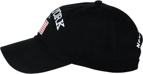 Vista 3 de NYFASHION101 Gorra ajustable de perfil bajo bordada con la bandera de Nueva York EE. UU Negro